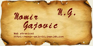 Momir Gajović vizit kartica